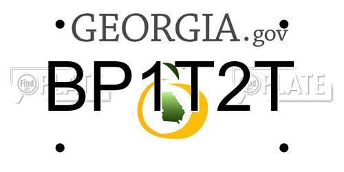 BP1T2T Georgia License Plate