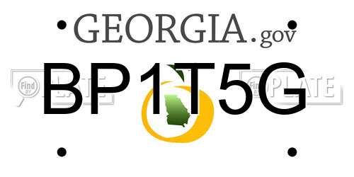 BP1T5G Georgia License Plate