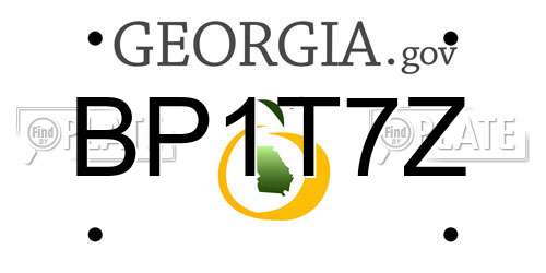 BP1T7Z Georgia License Plate