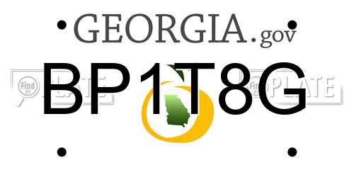 BP1T8G Georgia License Plate