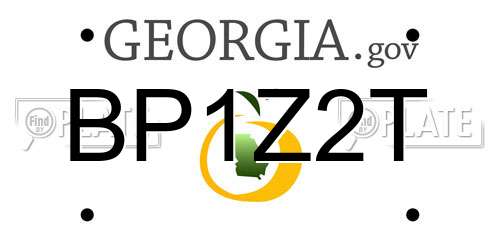 BP1Z2T Georgia License Plate