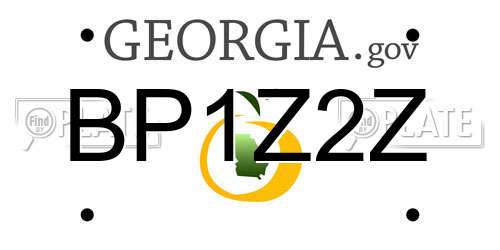BP1Z2Z Georgia License Plate