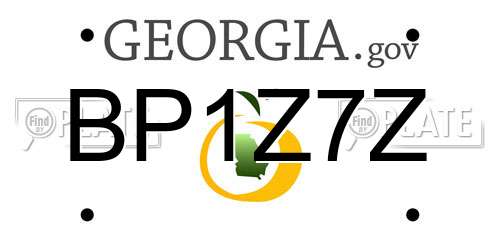 BP1Z7Z Georgia License Plate