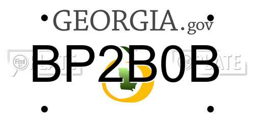 BP2B0B Georgia License Plate