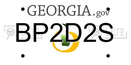 BP2D2S Georgia License Plate