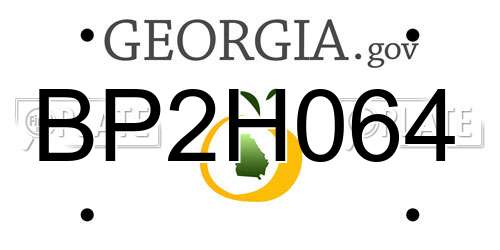 BP2H064 Georgia License Plate