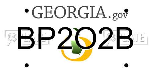 BP2O2B Georgia License Plate