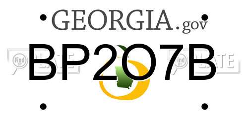 BP2O7B Georgia License Plate