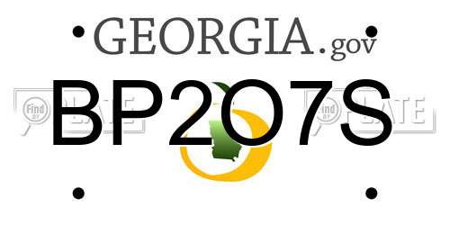 BP2O7S Georgia License Plate