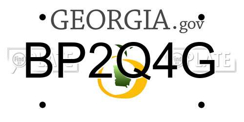 BP2Q4G Georgia License Plate