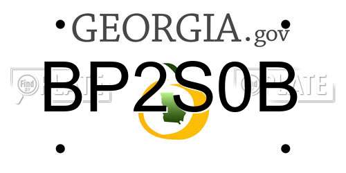 BP2S0B Georgia License Plate
