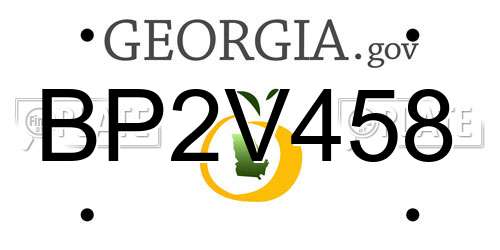 BP2V458 Georgia License Plate