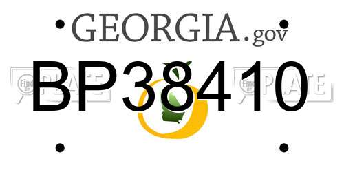 BP38410 Georgia License Plate