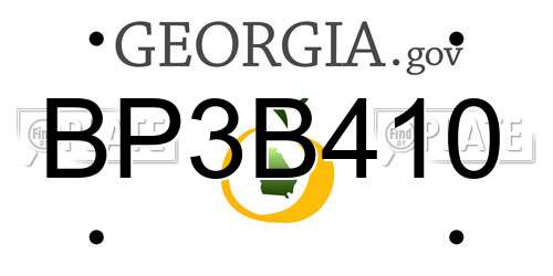 BP3B410 Georgia License Plate