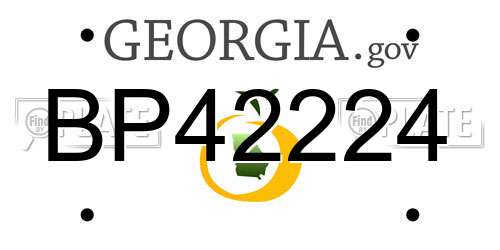 BP42224 Georgia License Plate