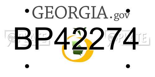 BP42274 Georgia License Plate