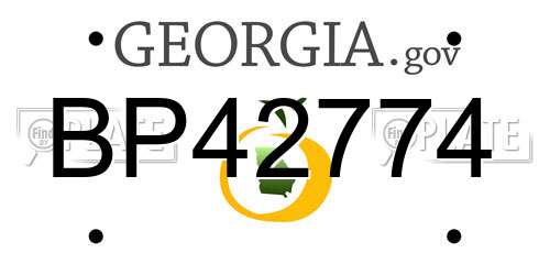 BP42774 Georgia License Plate