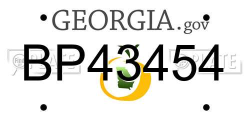 BP43454 Georgia License Plate