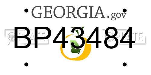 BP43484 Georgia License Plate