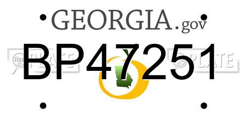 BP47251 Georgia License Plate