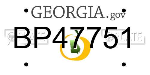 BP47751 Georgia License Plate