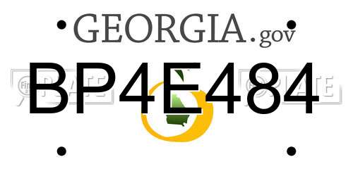 BP4E484 Georgia License Plate