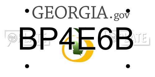 BP4E6B Georgia License Plate