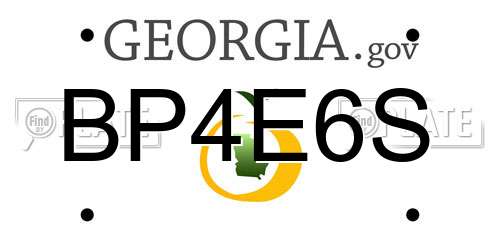 BP4E6S Georgia License Plate