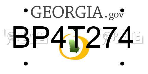 BP4T274 Georgia License Plate