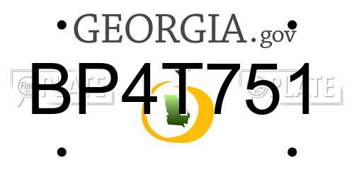BP4T751 Georgia License Plate