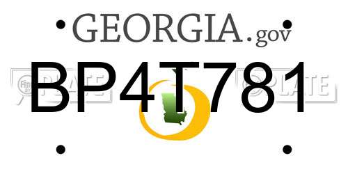 BP4T781 Georgia License Plate