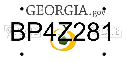 BP4Z281 Georgia License Plate