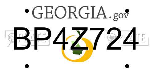 BP4Z724 Georgia License Plate