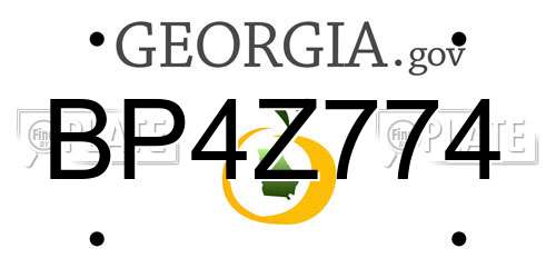 BP4Z774 Georgia License Plate