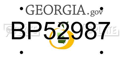 BP52987 Georgia License Plate