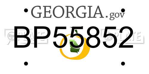 BP55852 Georgia License Plate