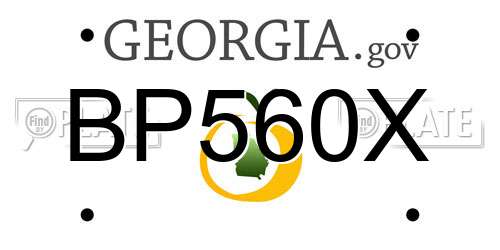 BP560X Georgia License Plate