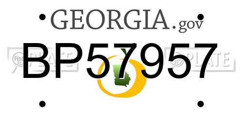 BP57957 Georgia License Plate