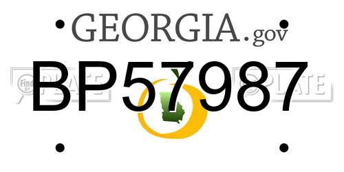 BP57987 Georgia License Plate