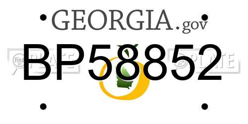 BP58852 Georgia License Plate