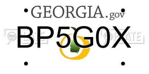 BP5G0X Georgia License Plate