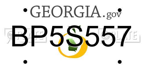 BP5S557 Georgia License Plate