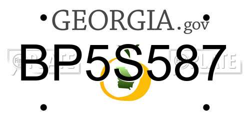BP5S587 Georgia License Plate