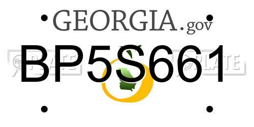 BP5S661 Georgia License Plate