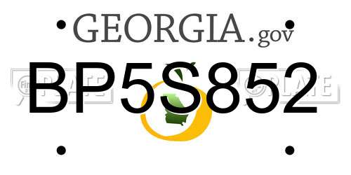 BP5S852 Georgia License Plate