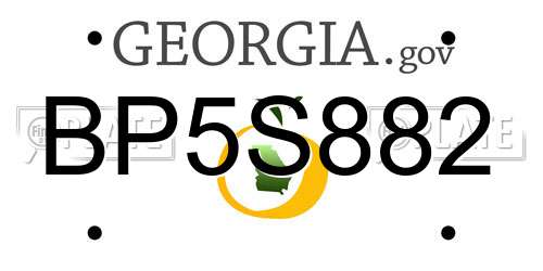 BP5S882 Georgia License Plate