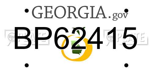 BP62415 Georgia License Plate