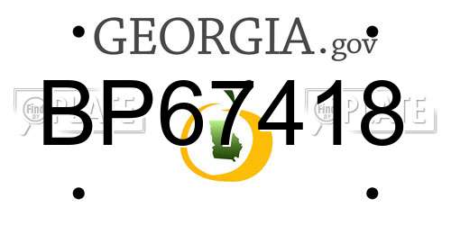 BP67418 Georgia License Plate