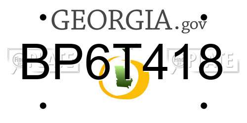 BP6T418 Georgia License Plate