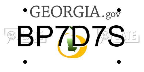 BP7D7S Georgia License Plate